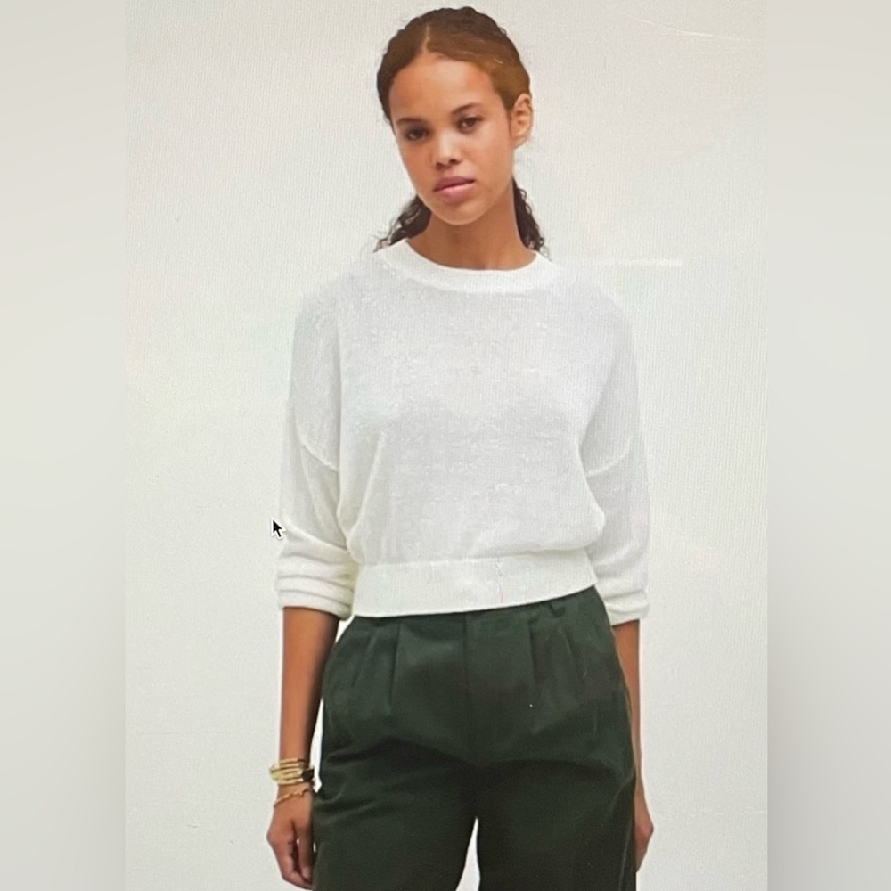 Madewell Loose-Knit Crewneck Sweater, Ivory Size L